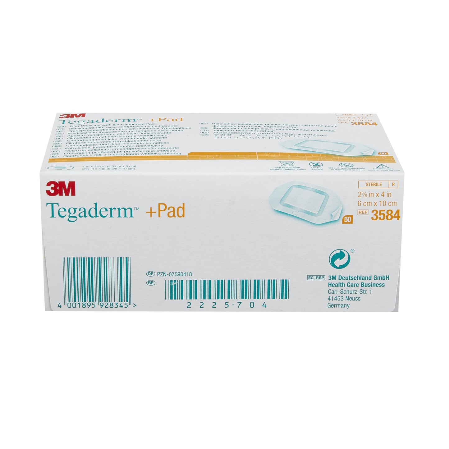 3M™ Tegaderm™ Transparent Film Dressing with Pad, 2-3/8 x 4 Inch 3584