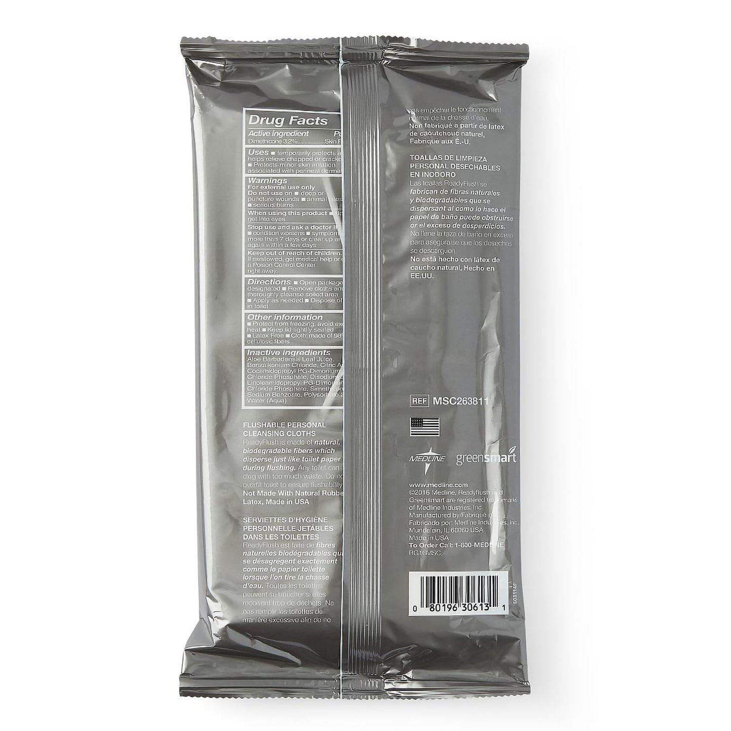 Flushable Incontinence Care Wipe ReadyFlush® Protect Soft Pack Unscented 24 Count MSC263811