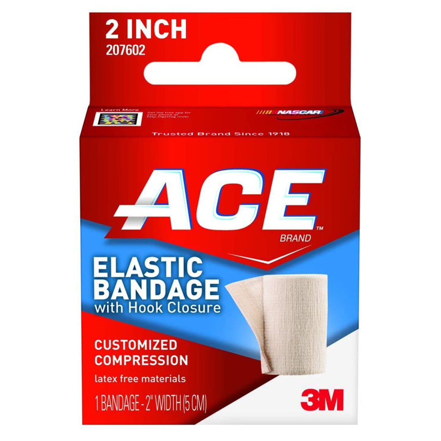 3M™ Ace™ Single Hook and Loop Closure Elastic Bandage, 2 Inch x 4-2/10 Foot 207602