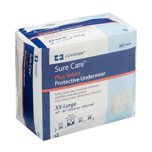 Unisex Adult Absorbent Underwear Sure Care™ Plus Select Pull On with Tear Away Seams 2X-Large Disposable Heavy Absorbency - 1560P