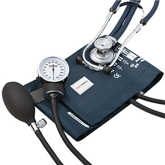 McKesson Aneroid Sphygmomanometer/Sprague Combo Kit, 23 – 33 cm Cuff, Dark Blue 768-641-11ANMM