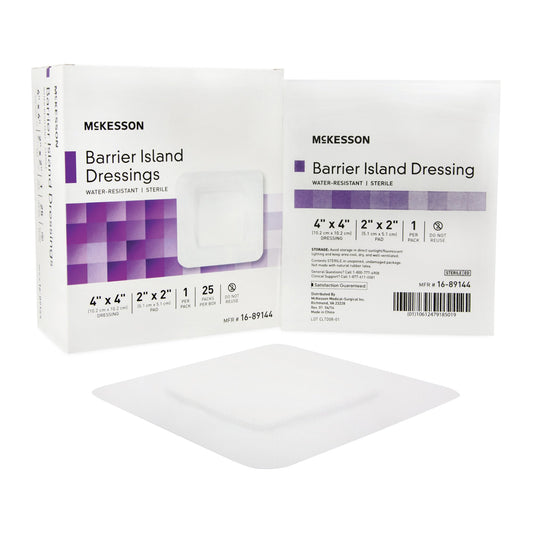 McKesson Brand McKesson Composite Barrier Island Dressing, 4 x 4 Inch 16-89144, 1 Each