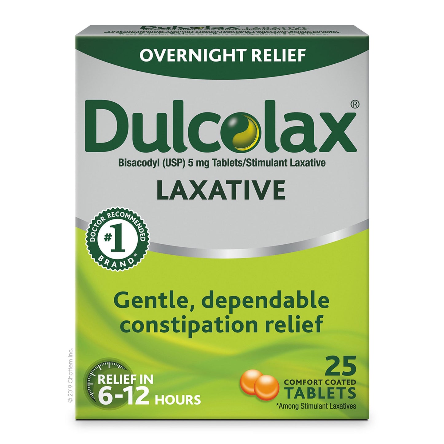 Laxative Dulcolax® Tablet 25 per Box 5 mg Strength Bisacodyl USP - 81421002002
