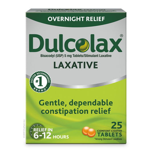 Laxative Dulcolax® Tablet 25 per Box 5 mg Strength Bisacodyl USP - 81421002002