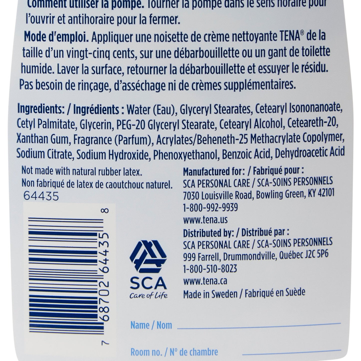 Tena® Body Wash Cleansing Cream, Alcohol-Free 3-in-1 Formula, Scented, 1,000 mL 64435