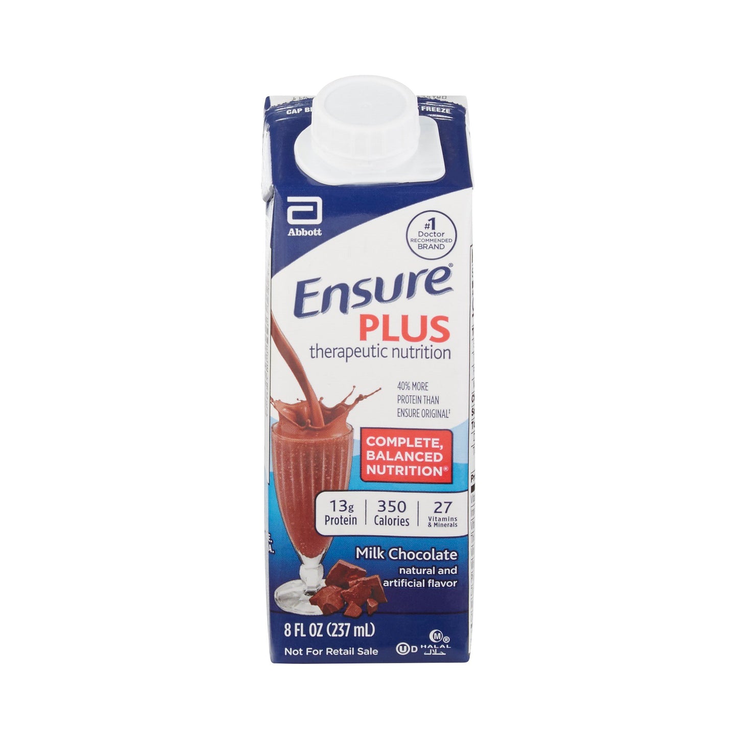 Oral Supplement Ensure® Plus Therapeutic Nutrition Milk Chocolate Flavor Liquid 8 oz. Reclosable Carton - 64911