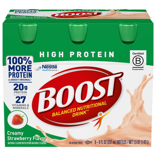 Boost® High Protein Strawberry Complete Nutritional Drink, 8-ounce bottle 00041679944363
