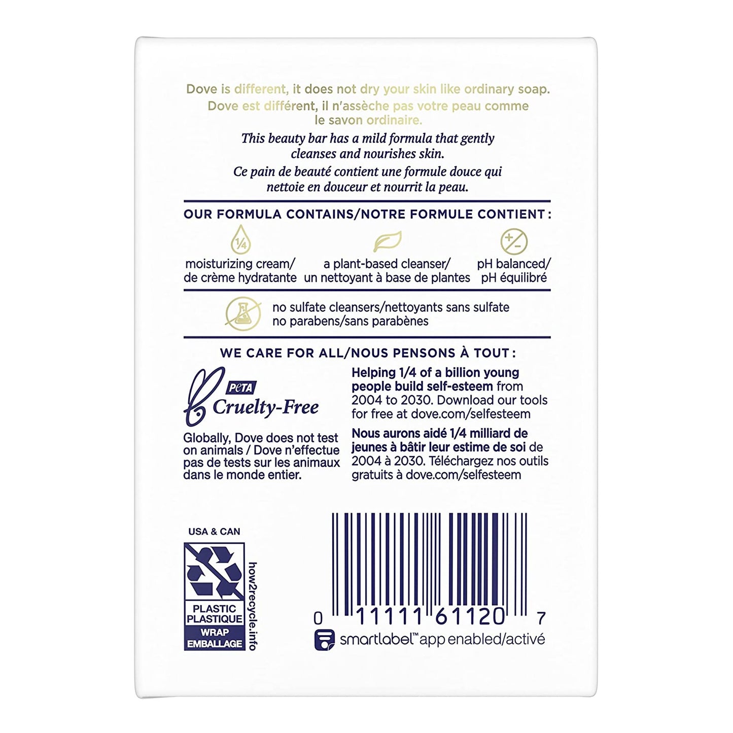 Soap Dove® Sensitive Skin Bar 4.25 oz. Individually Wrapped Unscented 01111161120