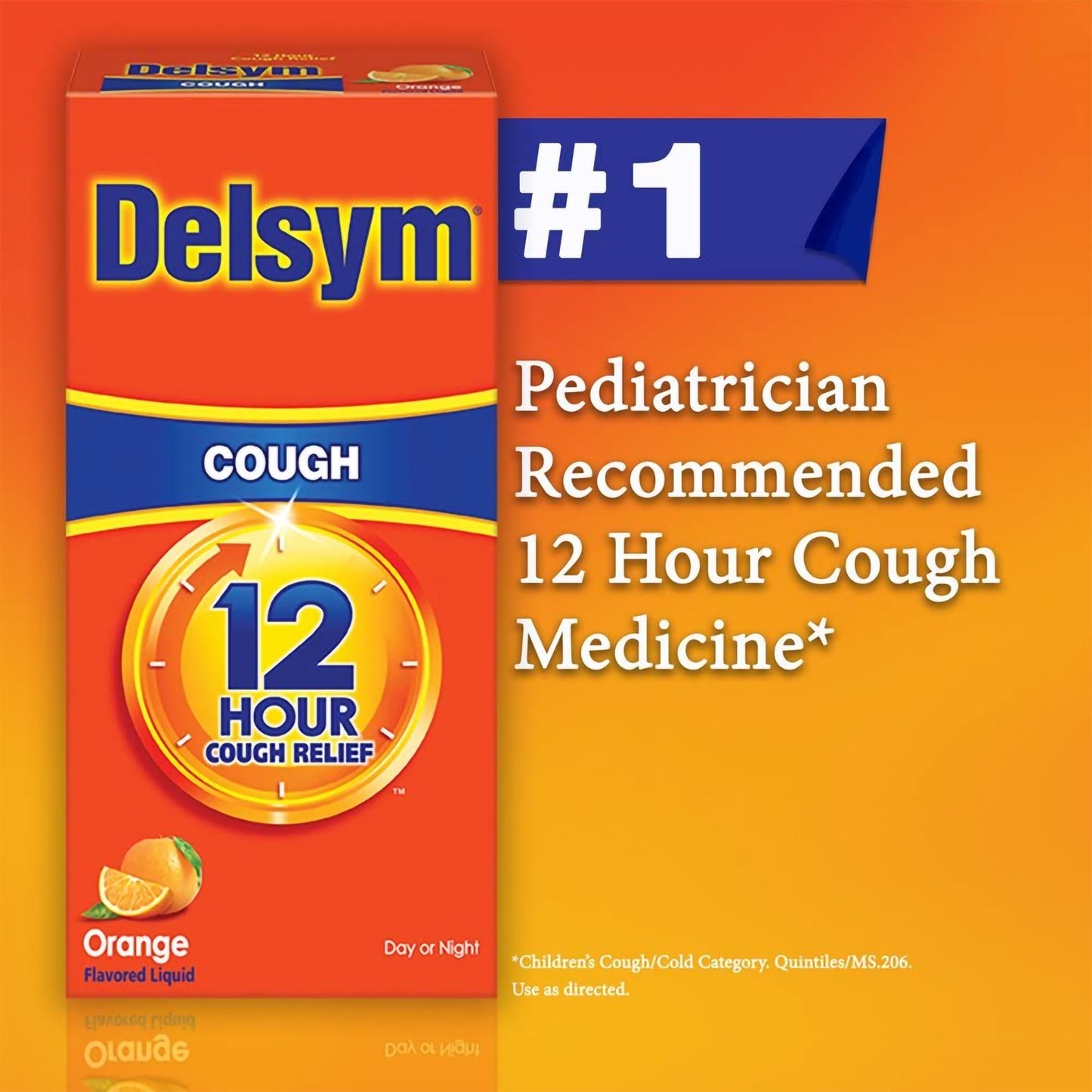 Delsym® 12 Hour Cough Relief, Orange Flavor 63824017563