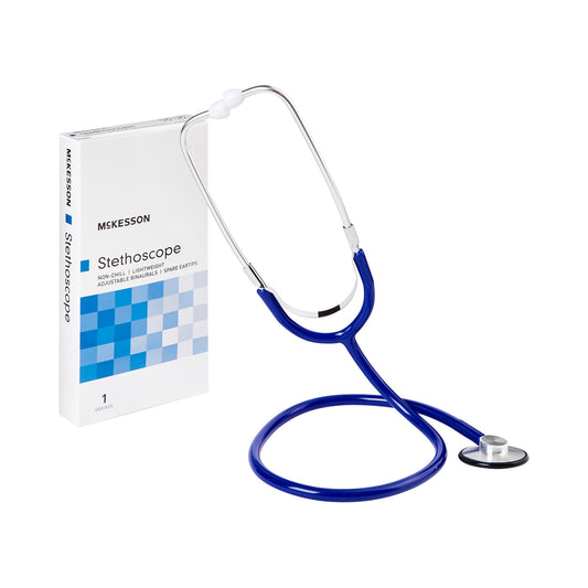 General Exam Stethoscope McKesson Royal Blue 1-Tube 21 Inch Tube Single Sided Chestpiece - 01-660RBGM