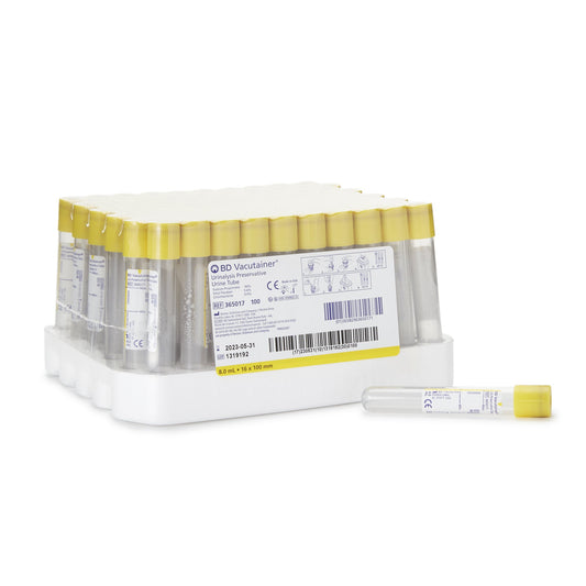 BD Vacutainer® Urinalysis Tube Chlorhexidine / Ethyl Paraben / Sodium Propionate Additive 8 mL BD Hemogard™ Closure Polyethylene Terephthalate (PET) Tube 365017