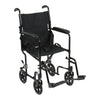 Transport Chair McKesson 19 Inch Seat Width Full Length Arm Swing-Away Footrest Aluminum Frame with Black Finish - 146-ATC19-BK