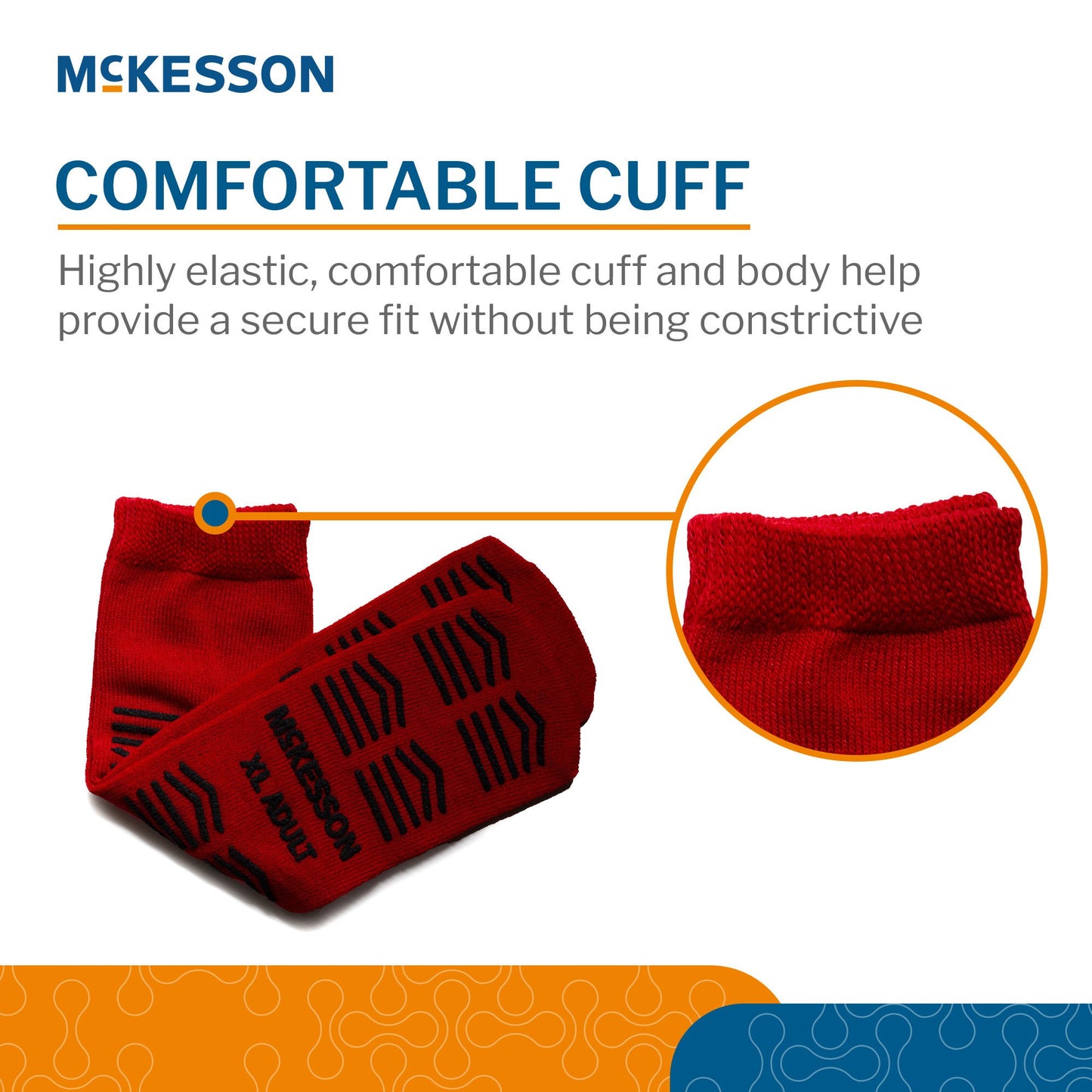 Slipper Socks McKesson Unisex Adult X-Large Double Tread Single Patient Use Red 16-XL-3811-D