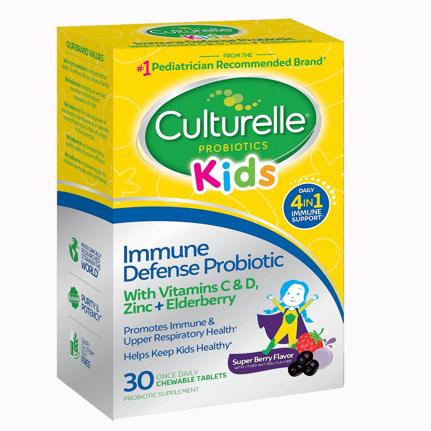 Culturelle® Kids Immune Defense Chewables, Berry Flavor 049100401201