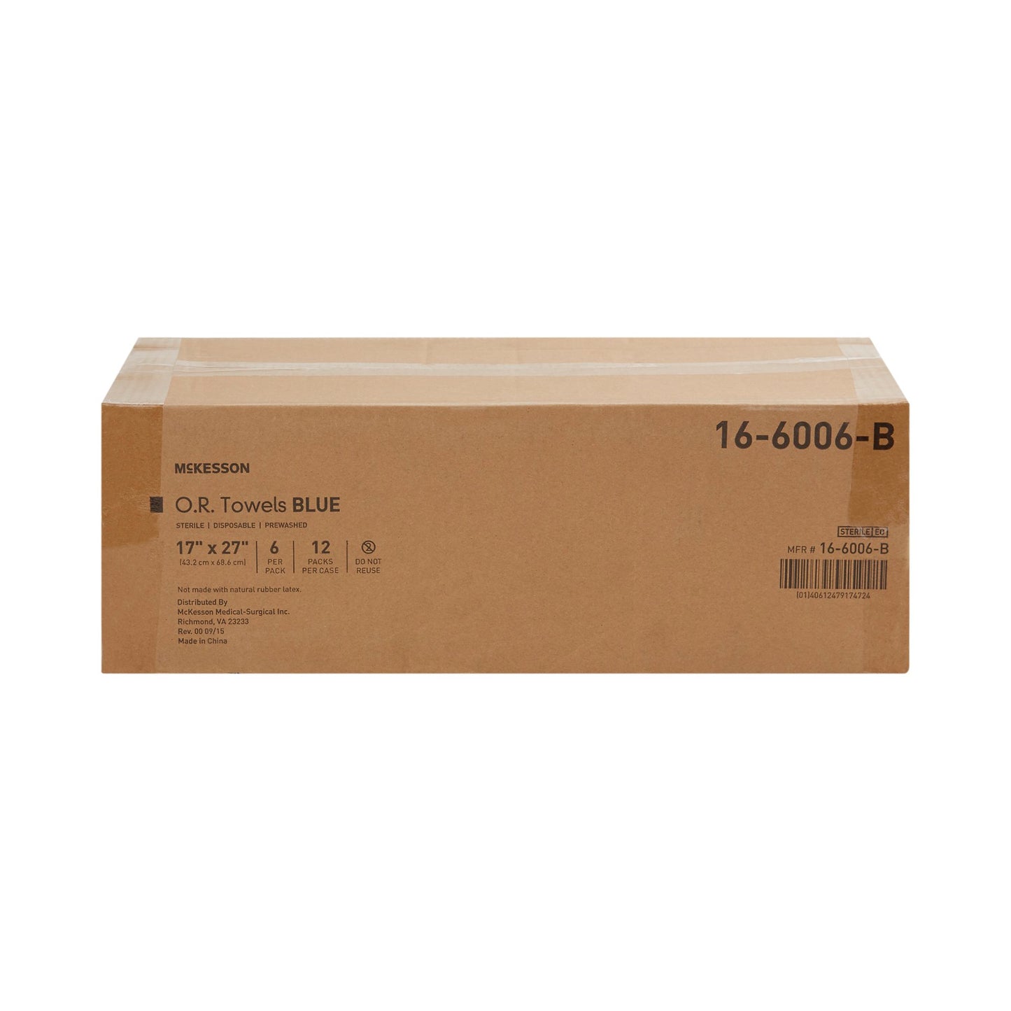 McKesson Sterile Blue O.R. Towel, 17 x 27 Inch 16-6006-B