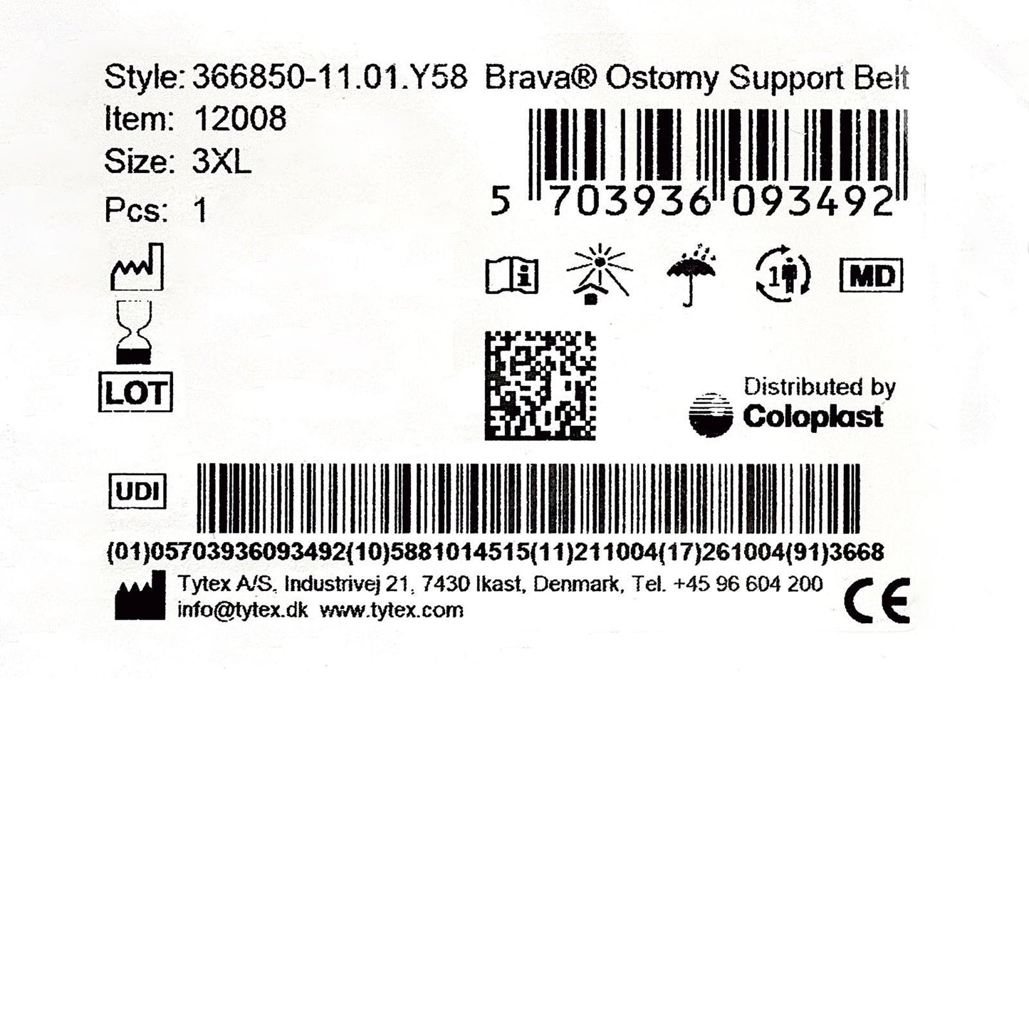 Brava® Support Belt for Ostomy Appliance, fits 44 – 51 inch waists 12008