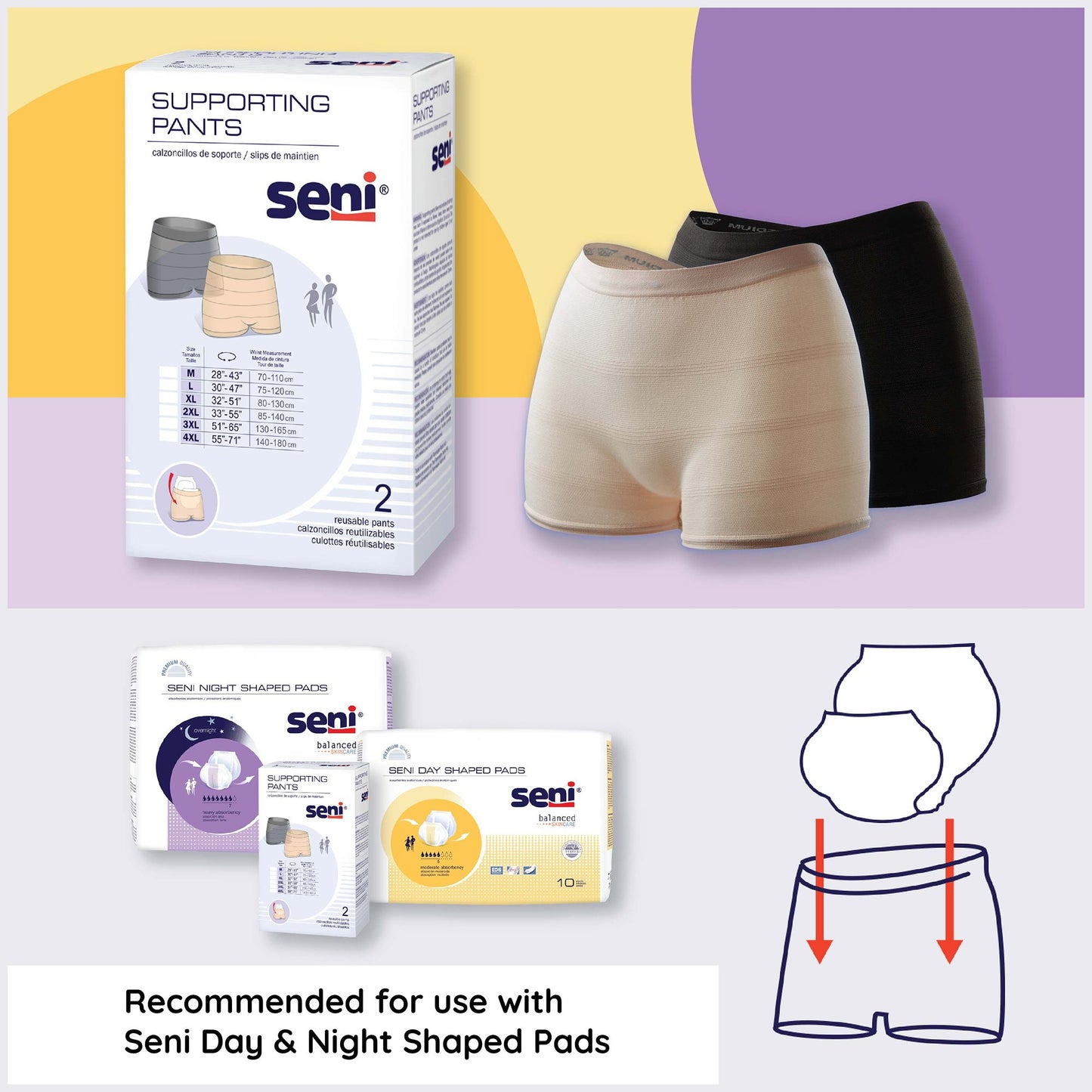 Seni® Pull On Boxer Style Knit Pant, 3X-Large, Unisex S-3X02-US1