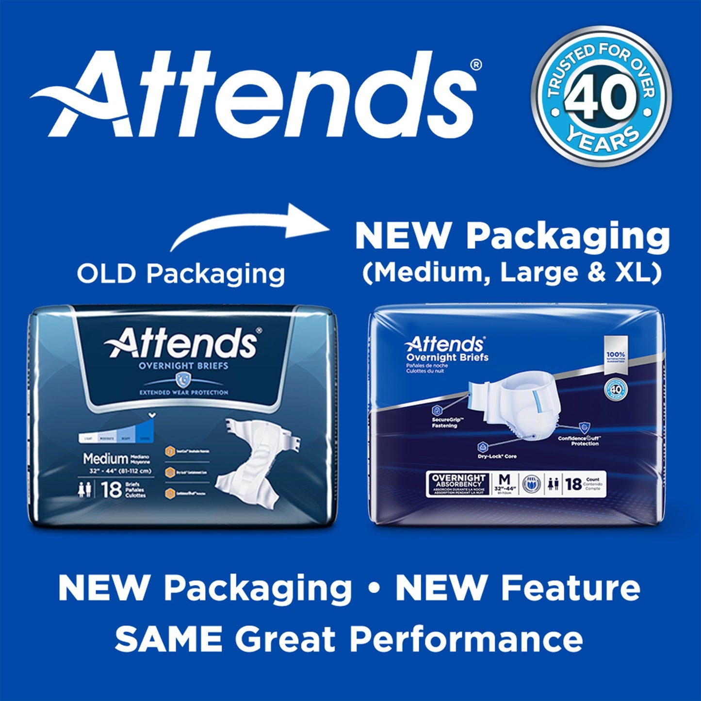 Attends® Briefs with Overnight Protection, Large DDEW30