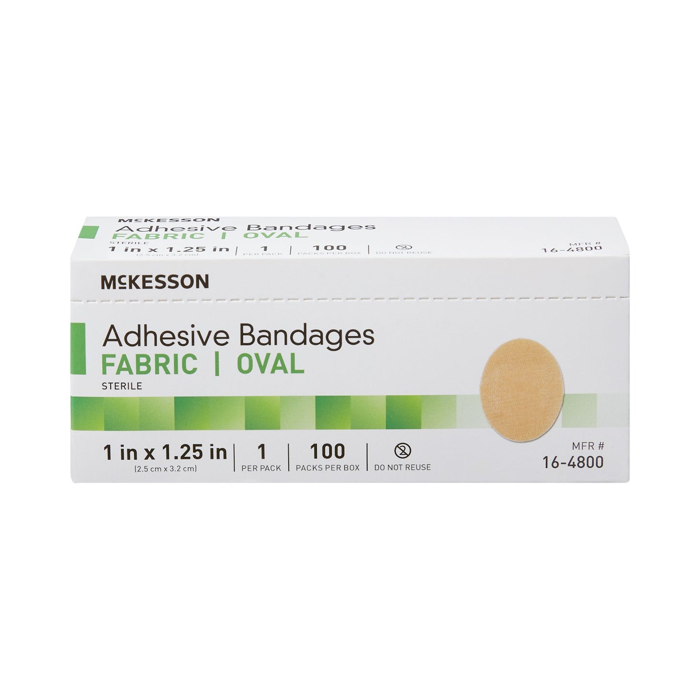 McKesson Oval Tan Adhesive Strip, 1 x 1-1/4 Inch 16-4800