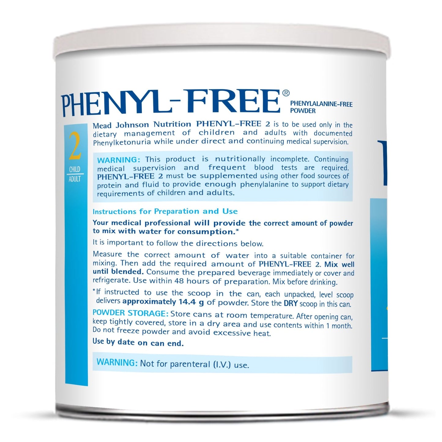 Phenyl-Free® 2 Vanilla Medical Food for the Dietary Management of PKU, 1 lb. Can 891301