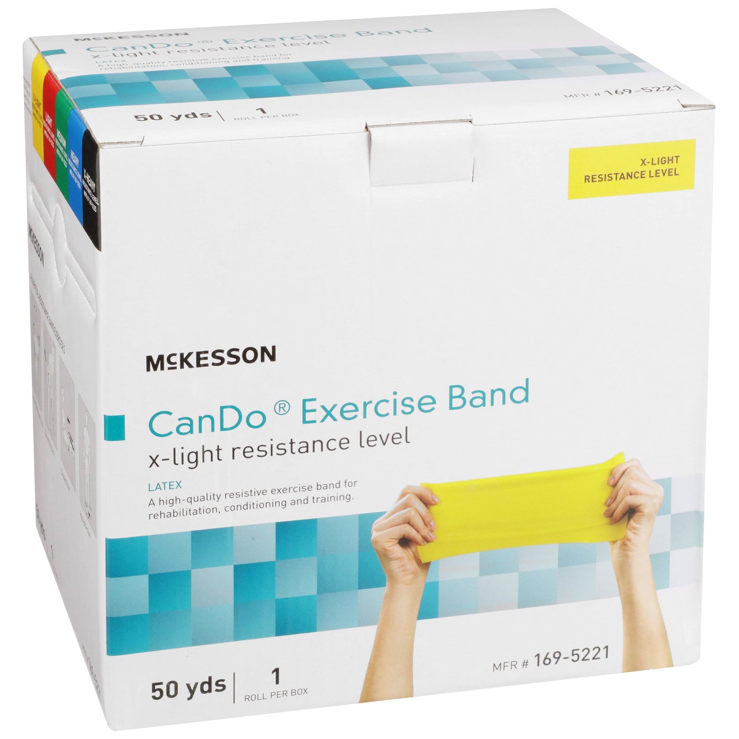 McKesson Exercise Resistance Band, Yellow, 5" x 50 Yard, Extra-Light Resistance 169-5221