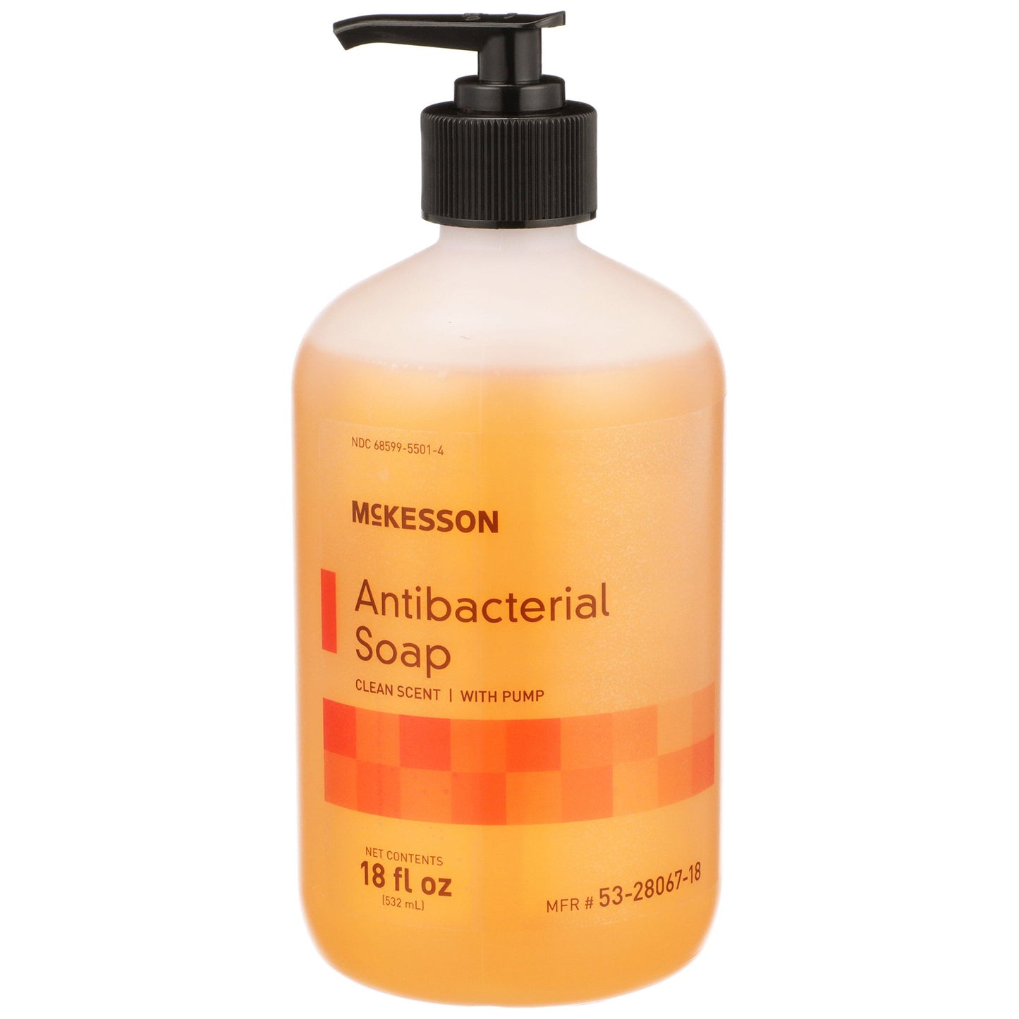 Antibacterial Soap McKesson Liquid 18 oz. Pump Bottle Clean Scent - 53-28067-18