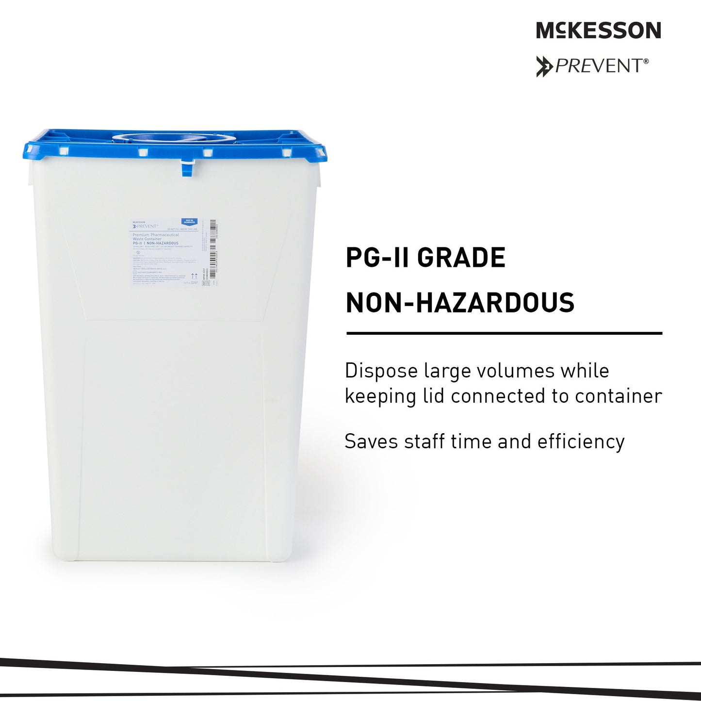 McKesson Prevent® Pharmaceutical Waste Container, 18 Gallon Capacity 2257