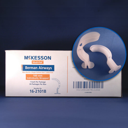 Berman Oropharyngeal Airway McKesson White 40 mm Length Size 4 NonSterile Neonate - 16-241B