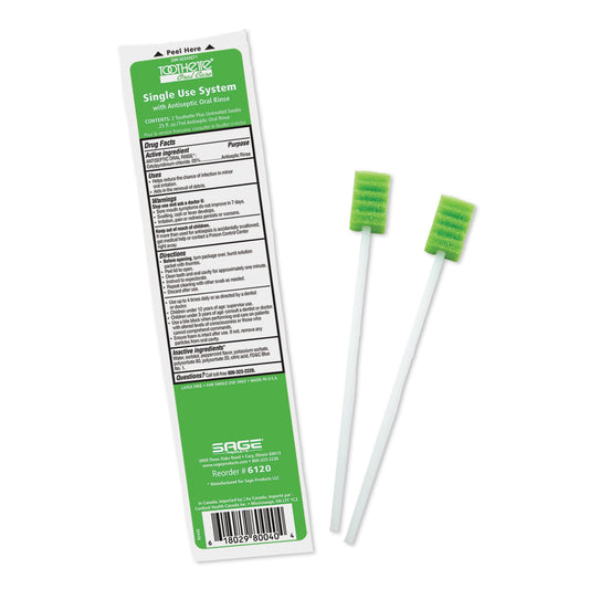 Oral Swab Toothette® Plus Mouthwash Foam Tip 2 per Pack - 6120