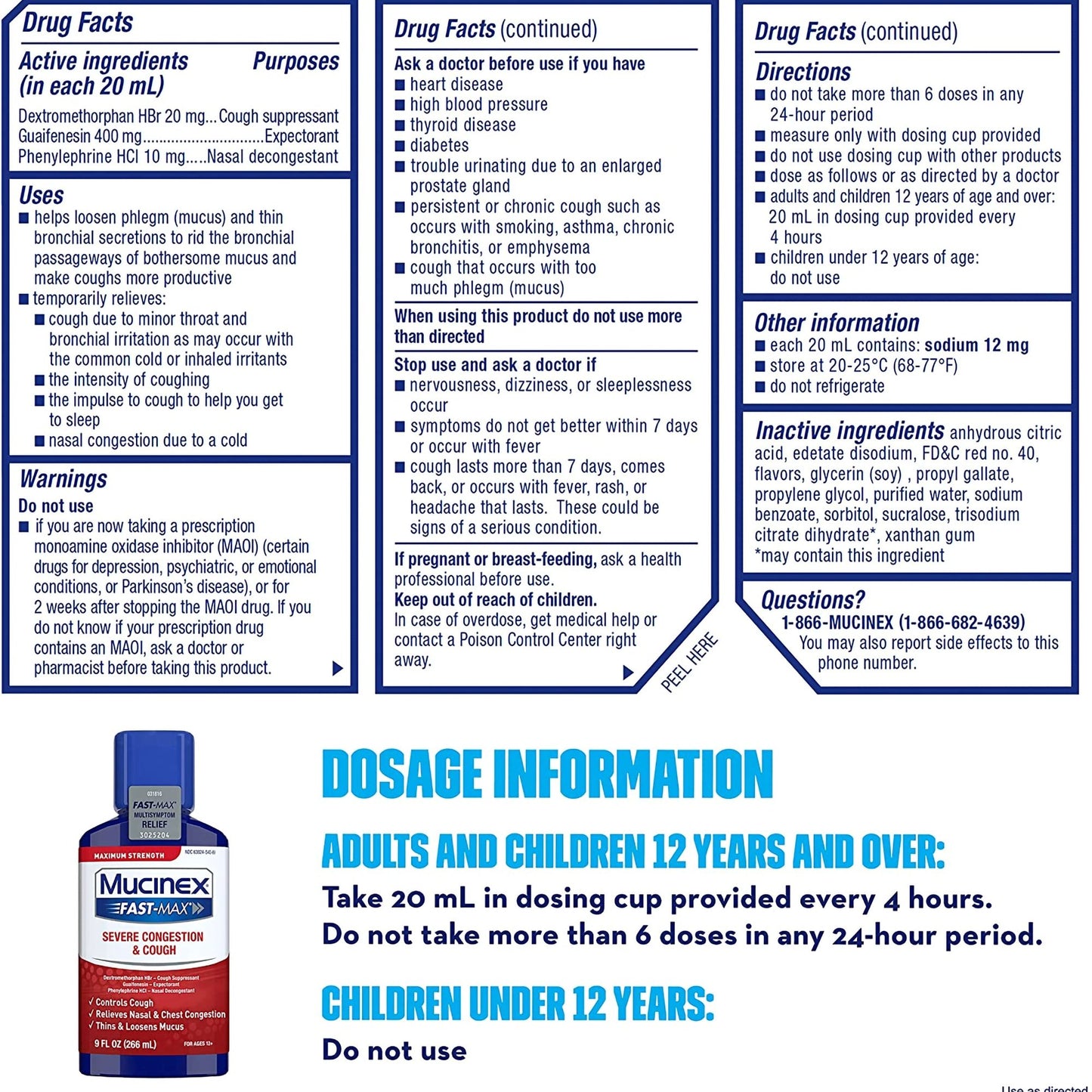 Mucinex® Fast-Max™ Severe Congestion & Cough Liquid Maximum Strength 63824001466