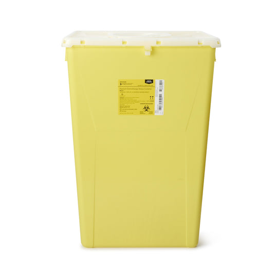 Chemotherapy Waste Container McKesson Prevent® Yellow Base 24-3/5 H X 17-3/10 W X 13 L Inch Vertical Entry 18 Gallon - 2260