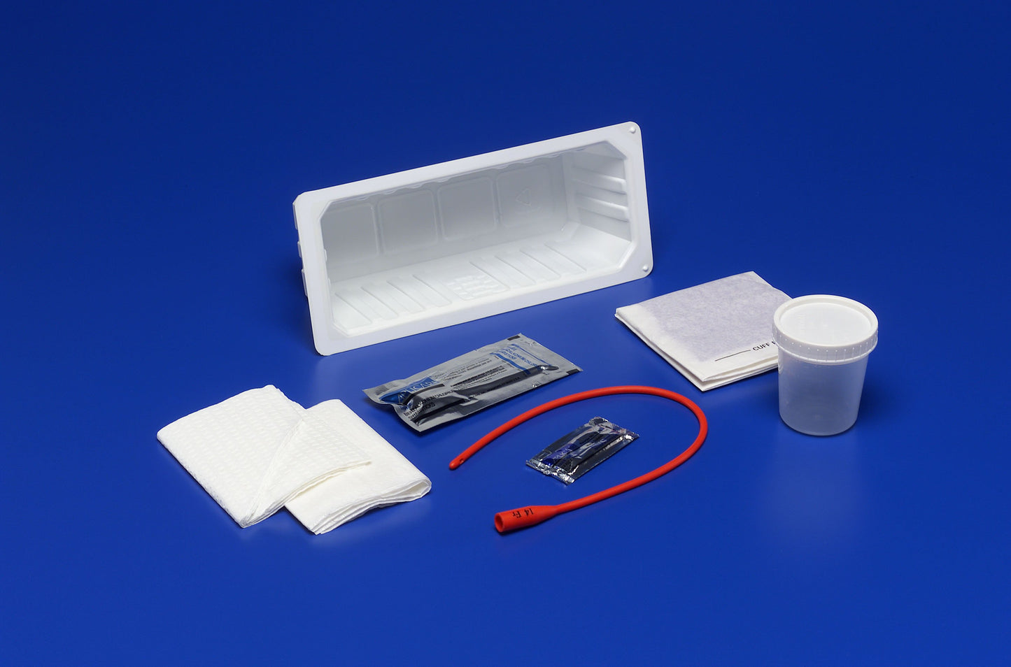 Cardinal Kenguard Intermittent Catheter Tray, Red Rubber, Open 75035, 1 Each