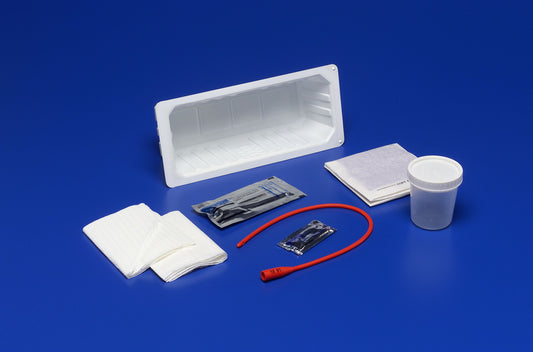 Cardinal Kenguard Intermittent Catheter Tray, Red Rubber, Open 75035, 1 Each