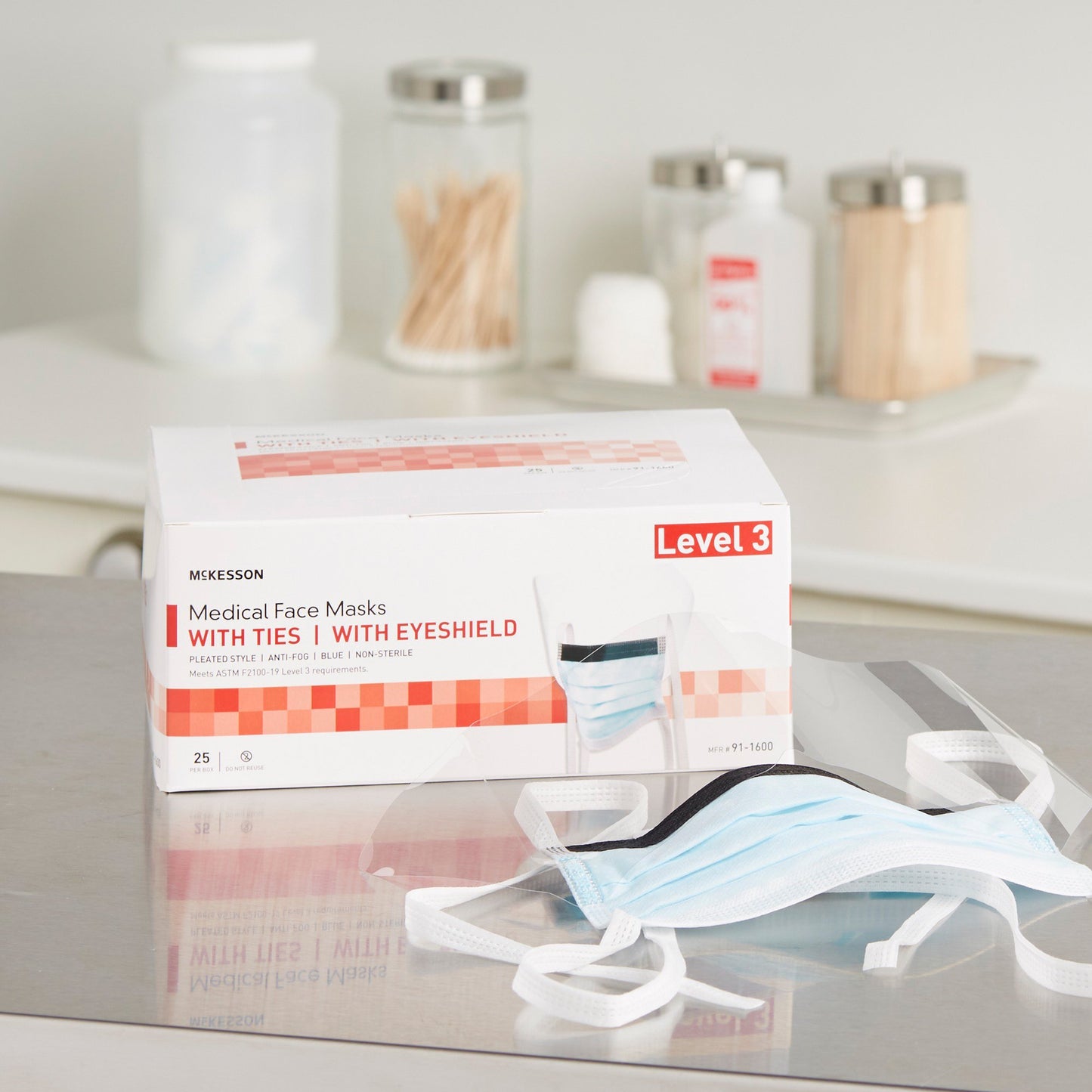 McKesson Surgical Mask with Eye Shield 91-1600