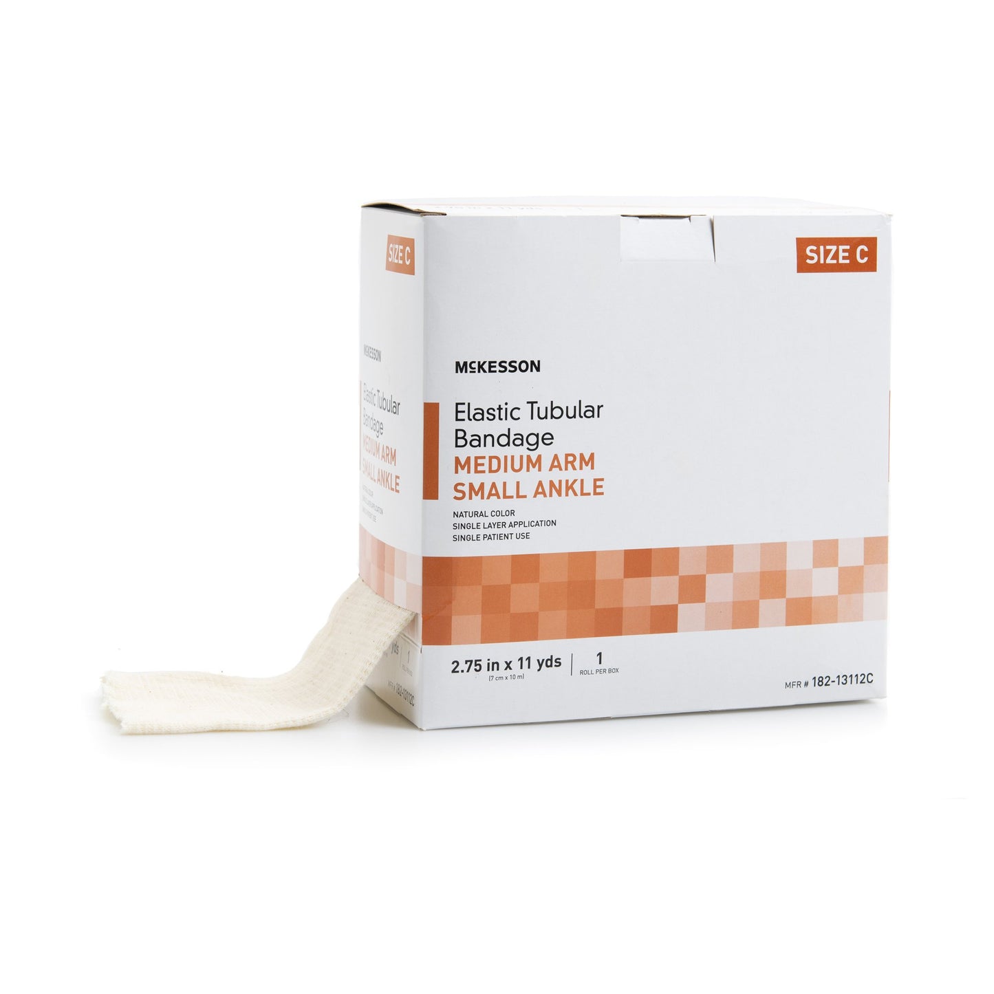 Elastic Tubular Support Bandage McKesson Spandagrip™ 2-3/4 Inch X 11 Yard Medium Arm / Small Ankle Pull On Natural NonSterile Size C Standard Compress