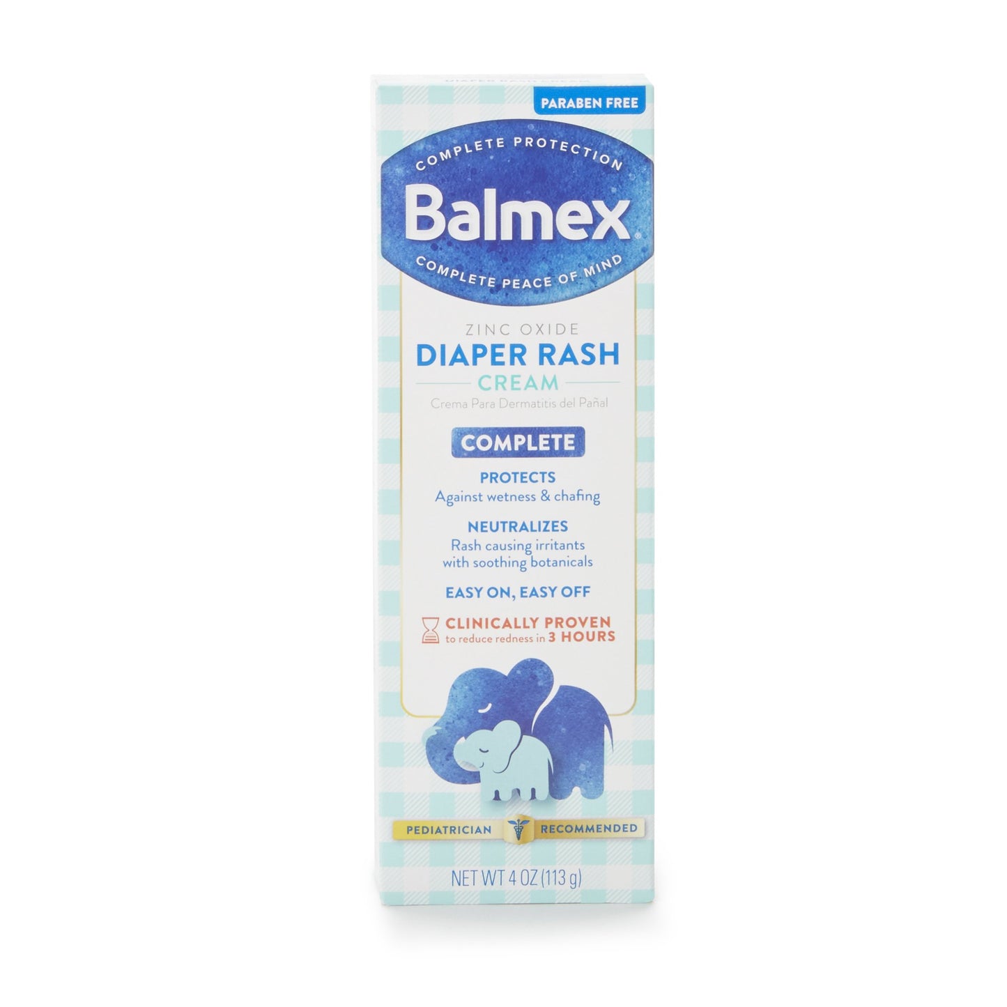 Balmex® Zinc Oxide Complete Diaper Rash Cream, 4-ounce tube 4100