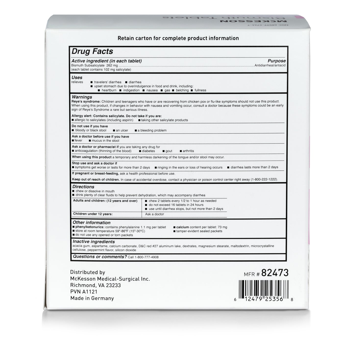McKesson Bismuth Subsalicylate Anti-Diarrheal 82473