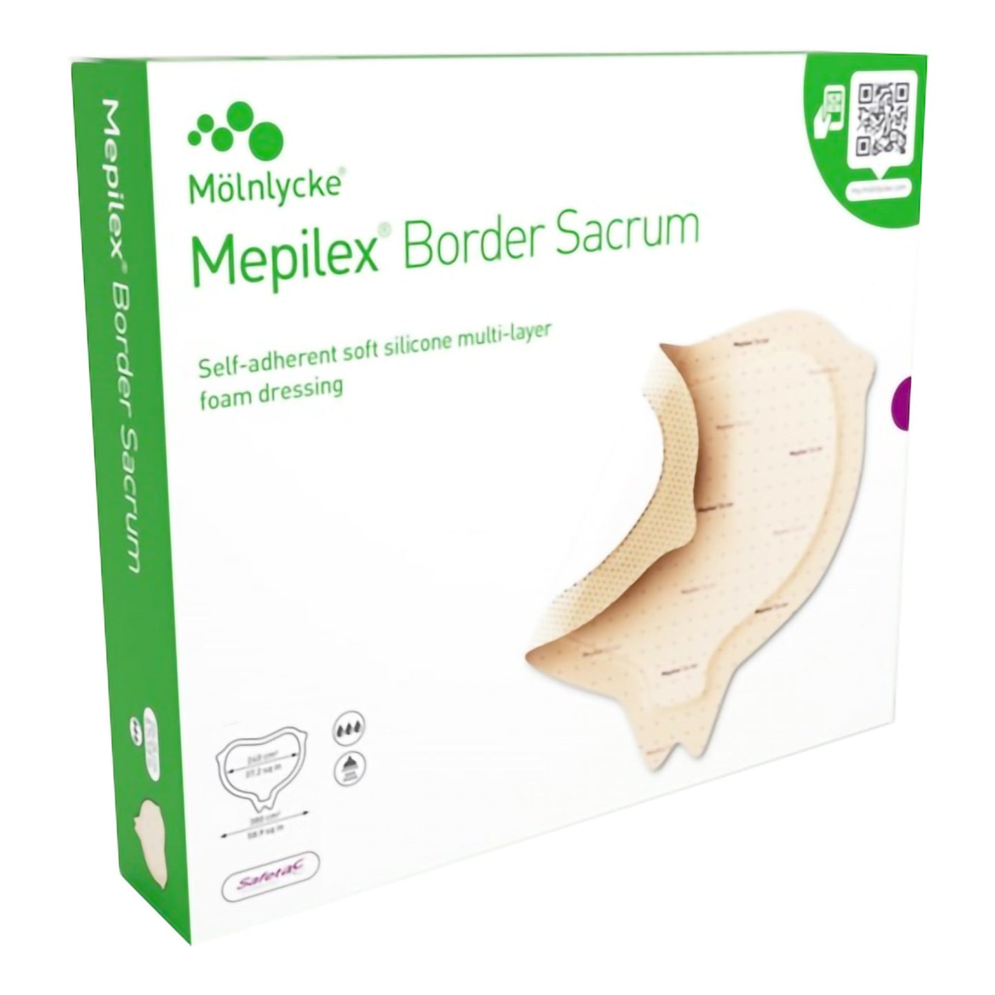 Mepilex® Border Sacrum Foam Dressing, 22 x 25 Centimeter 282455