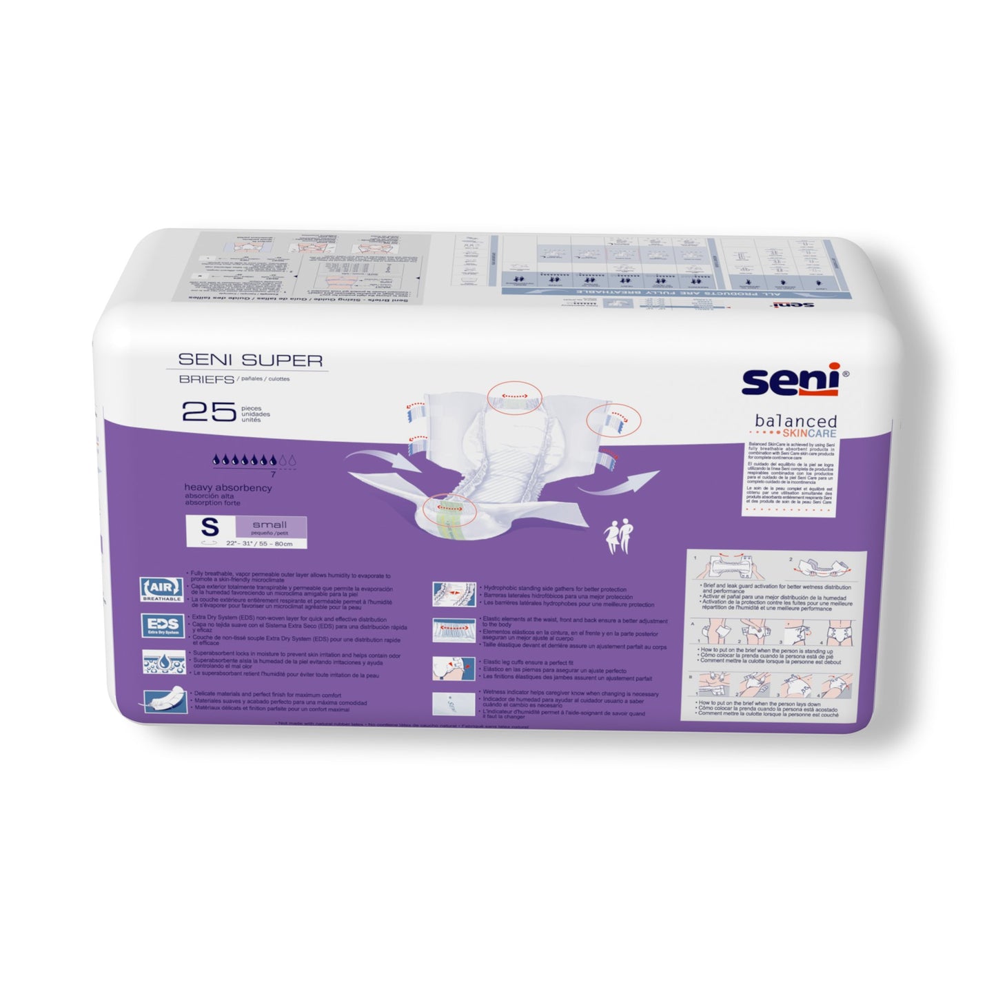Seni® Super Heavy Absorbency Incontinence Brief, Small S-SM25-BS1