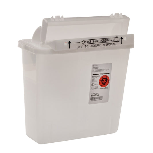 Sharps Container SharpStar™ In-Room™ Translucent Base 12-1/2 H X 10-3/4 W X 5-1/2 D Inch Horizontal Entry 1.25 Gallon - 8506SA