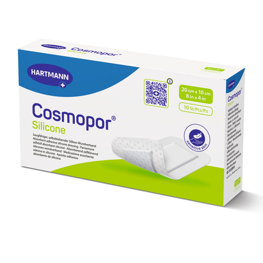 Cosmopor® Silicone Island Dressing w/ Water Resistant Backing, 4 x 8 Inch 901109