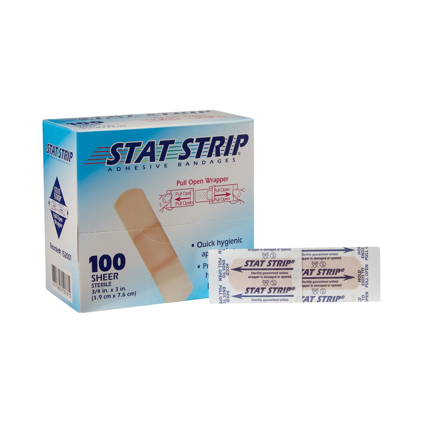 American® White Cross Stat Strip® Tan Adhesive Strip, ¾ x 3 Inch 152001