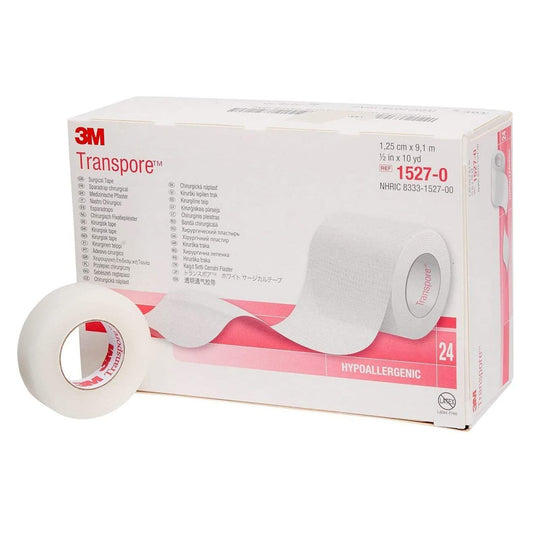 3M™ Transpore™ Plastic Medical Tape, 1/2 Inch x 10 Yard, Transparent 1527-0