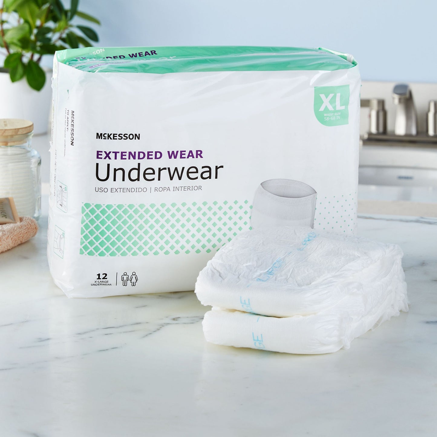McKesson Extended Wear Maximum Absorbency Underwear, Extra Large UWEXTXL