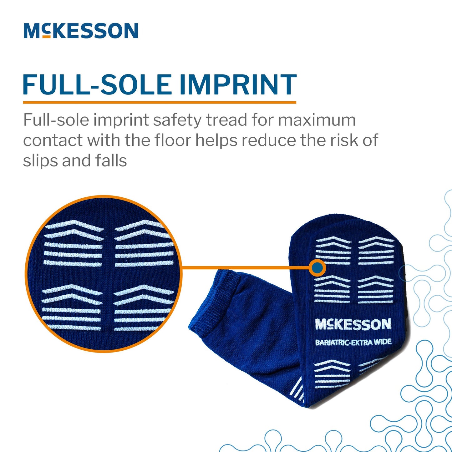 Slipper Socks McKesson Unisex Adult Bariatric / X-Wide Single Tread Single Patient Use Royal Blue 16-BXW-SCE4