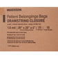 McKesson Patient Belongings Bag, Clear 30431100