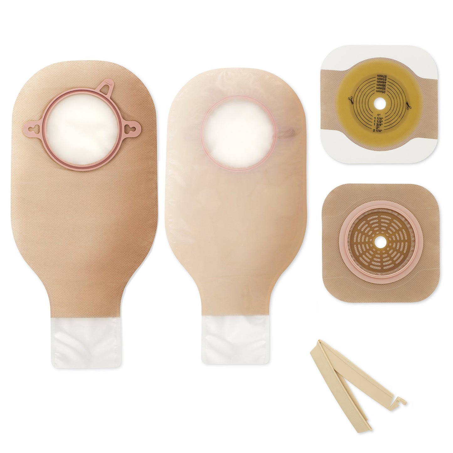 Ileostomy / Colostomy Pouch New Image™ Two-Piece System 12 Inch Length Flat, Trim to Fit 2-1/4 Inch Stoma Drainable - 19104