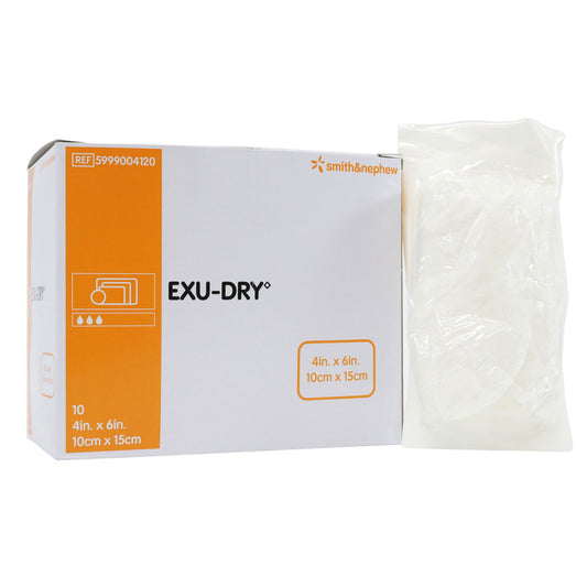 Super Absorbent Dressing EXU-DRY Anti-Shear 4 X 6 Inch Rectangle - 5999004120
