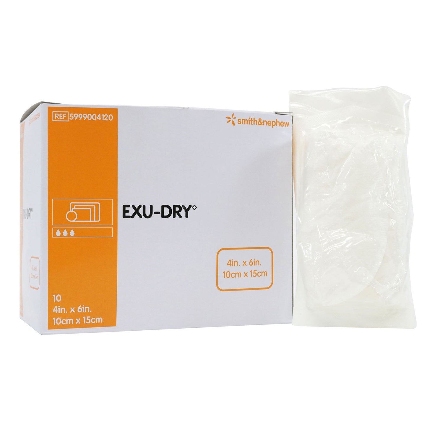 Super Absorbent Dressing EXU-DRY Anti-Shear 4 X 6 Inch Rectangle - 5999004120