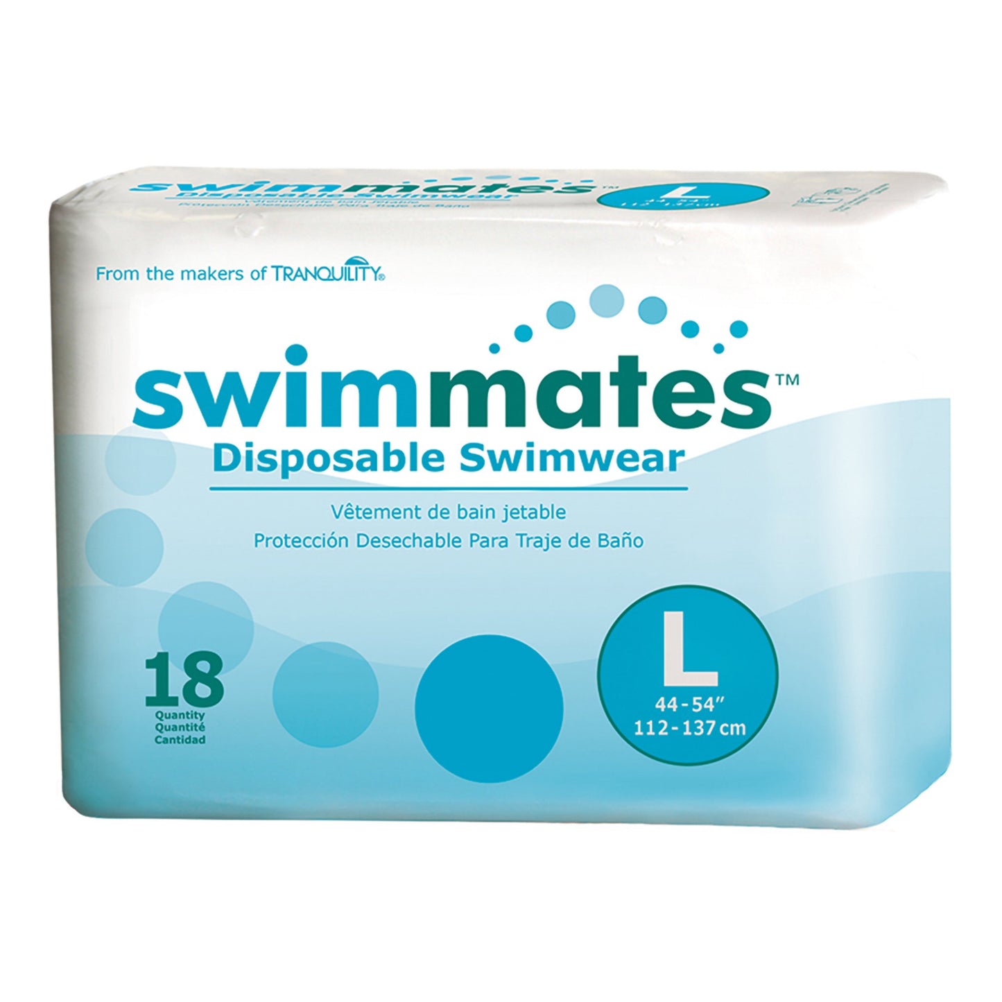 Unisex Adult Bowel Containment Swim Brief Swimmates™ Pull On with Tear Away Seams Large Disposable Moderate Absorbency - 2846